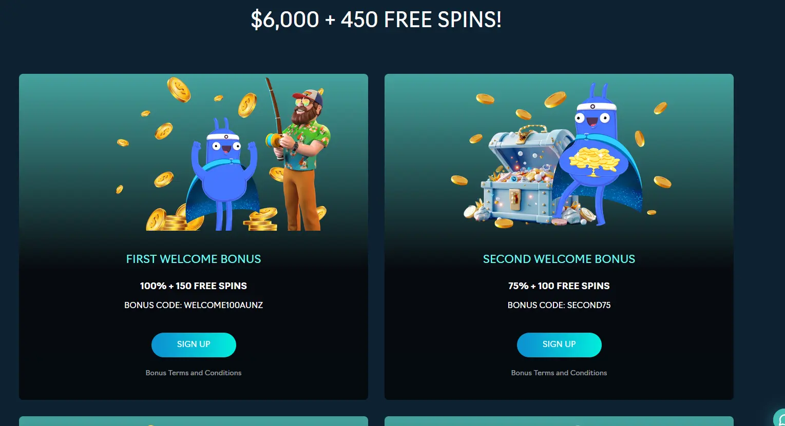 Oshi Casino bonuses page with the welcome package and weekly offers for Australian players